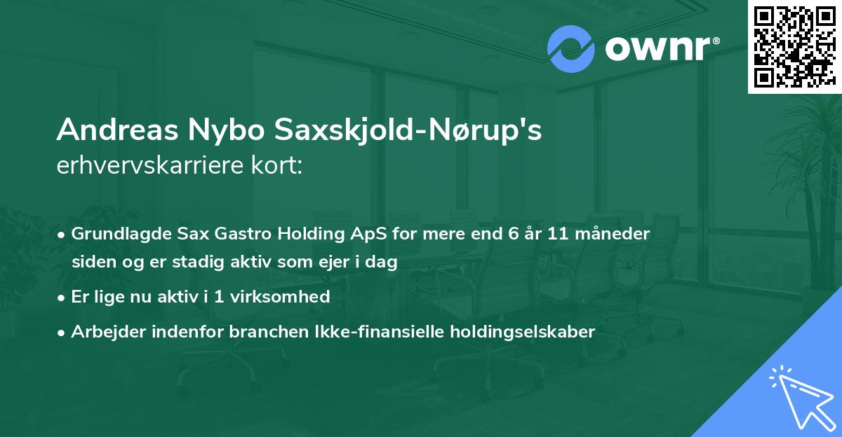 Andreas Nybo Saxskjold-Nørup's erhvervskarriere kort