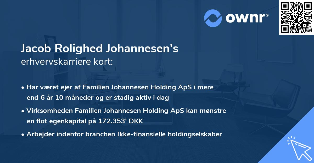 Jacob Rolighed Johannesen's erhvervskarriere kort