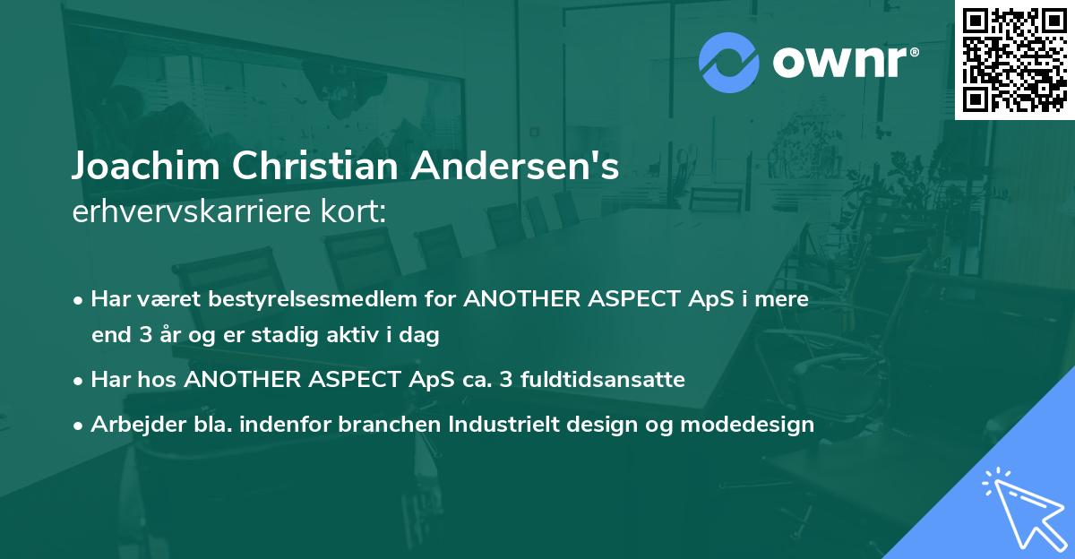 Joachim Christian Andersen's erhvervskarriere kort