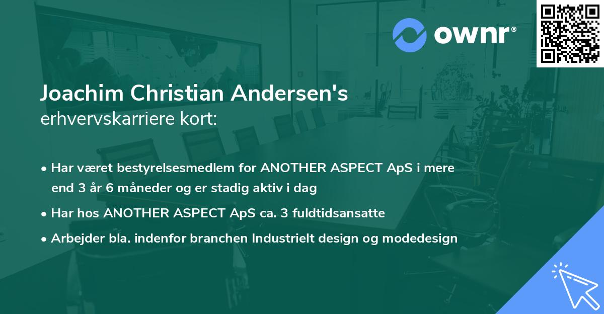 Joachim Christian Andersen's erhvervskarriere kort