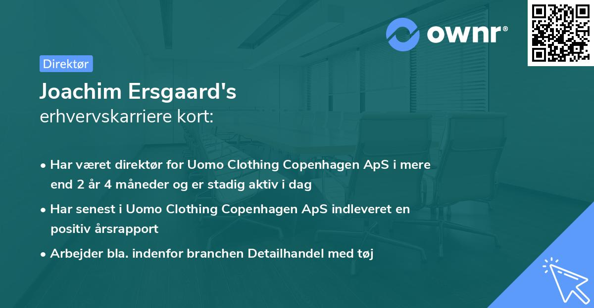 Joachim Ersgaard's erhvervskarriere kort