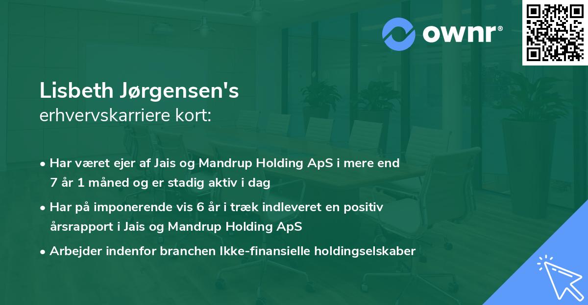 Lisbeth Jørgensen's erhvervskarriere kort