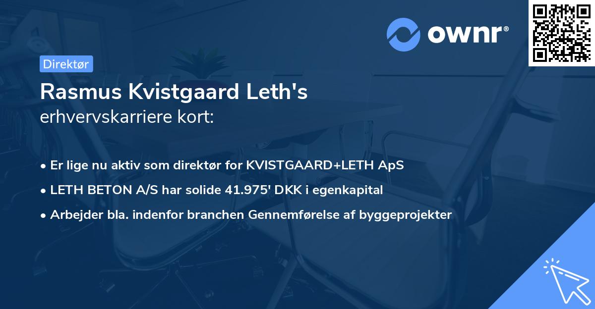 Rasmus Kvistgaard Leth's erhvervskarriere kort