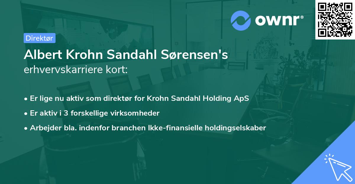 Albert Krohn Sandahl Sørensen's erhvervskarriere kort