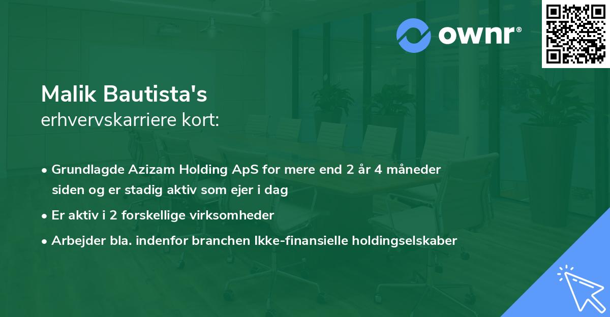 Malik Bautista's erhvervskarriere kort