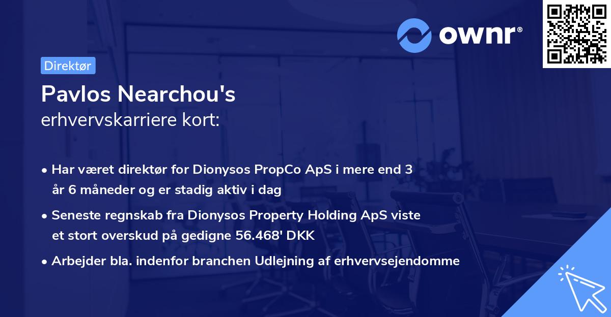 Pavlos Nearchou's erhvervskarriere kort
