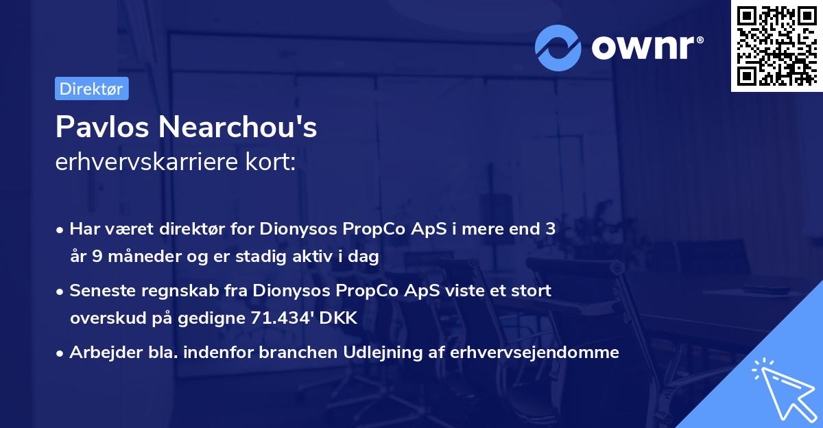 Pavlos Nearchou's erhvervskarriere kort