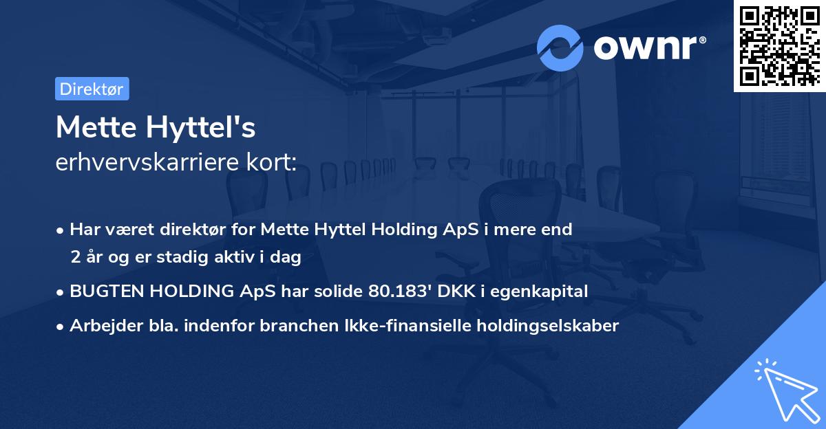 Mette Hyttel's erhvervskarriere kort