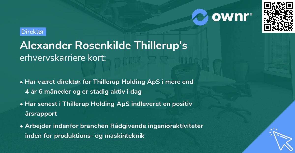 Alexander Rosenkilde Thillerup's erhvervskarriere kort