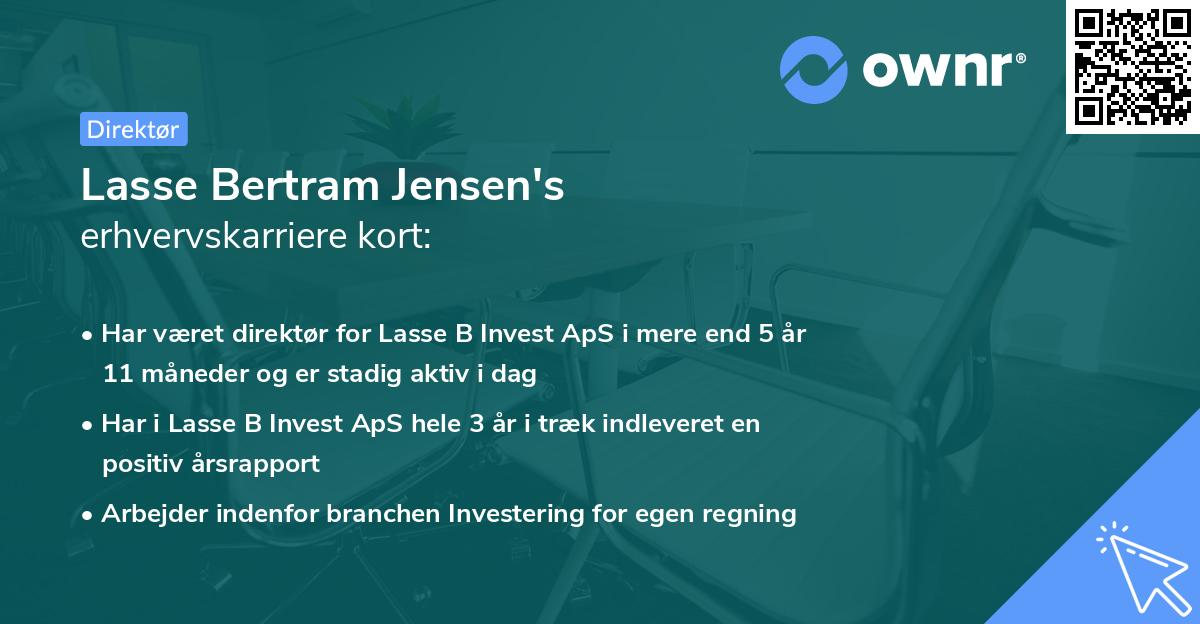 Lasse Bertram Jensen's erhvervskarriere kort
