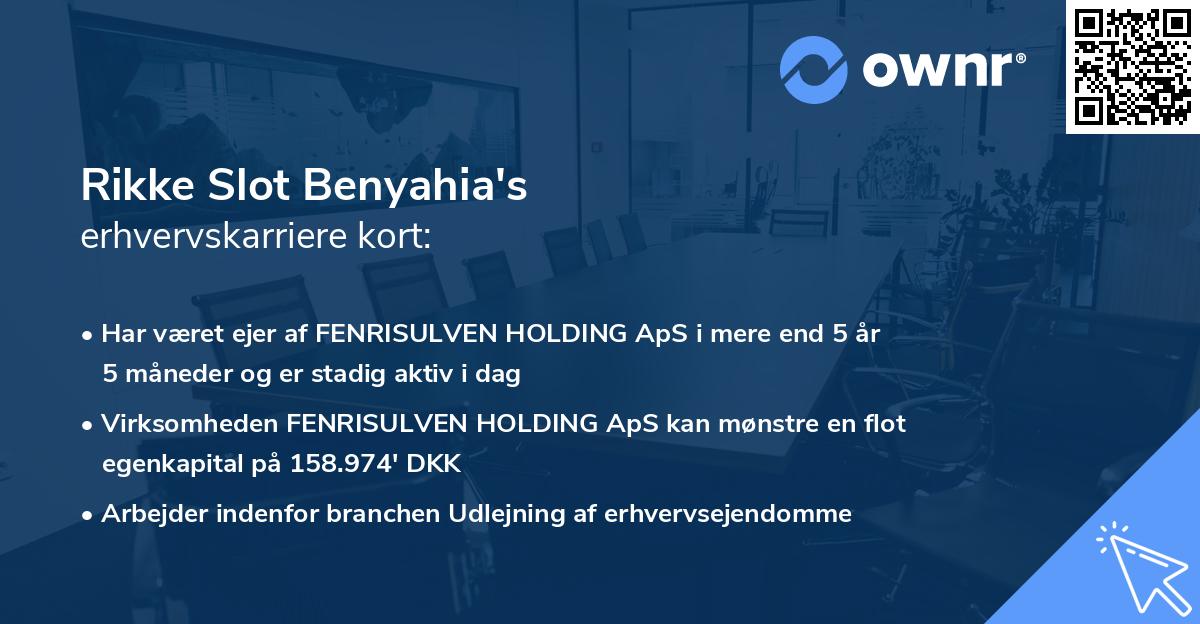 Rikke Slot Benyahia's erhvervskarriere kort