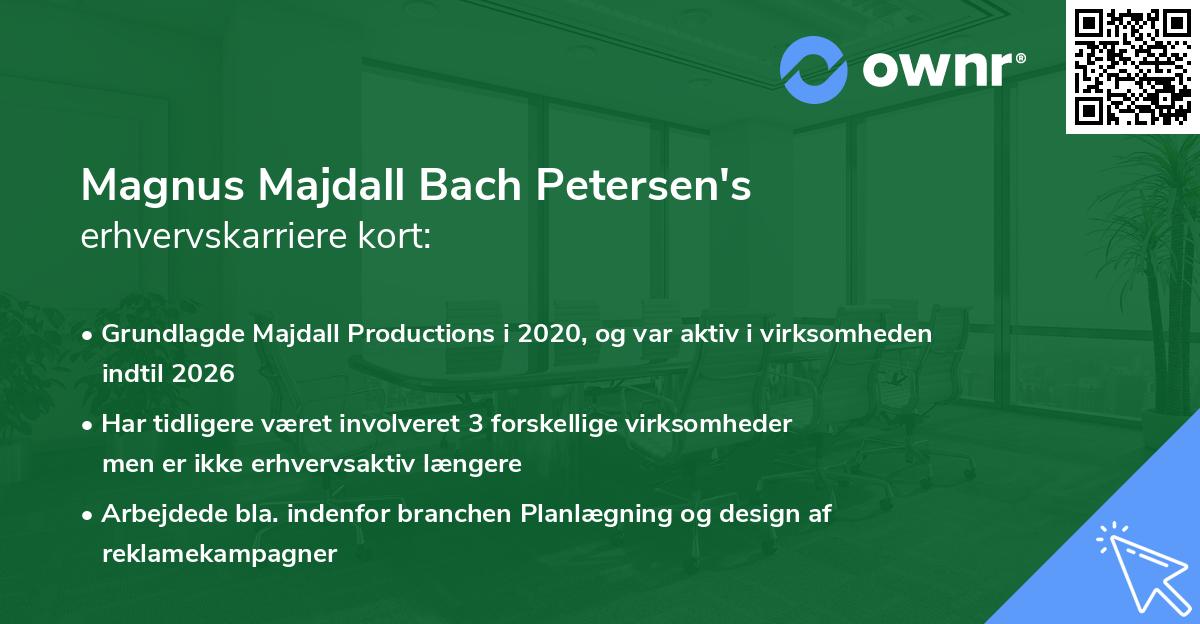 Magnus Majdall Bach Petersen's erhvervskarriere kort