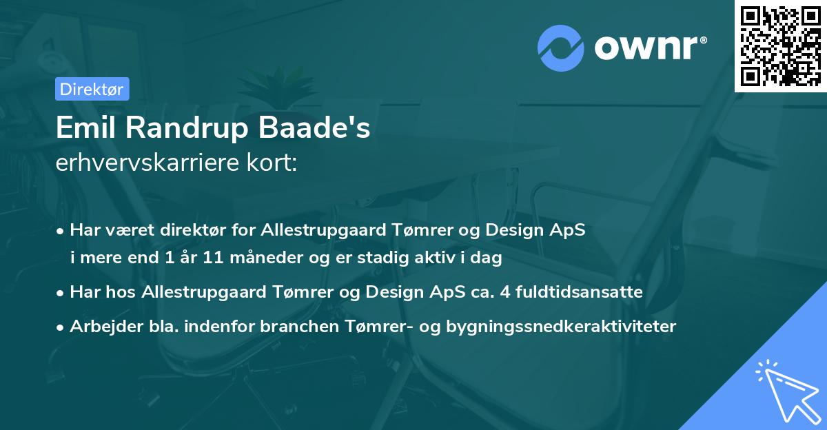 Emil Randrup Baade's erhvervskarriere kort