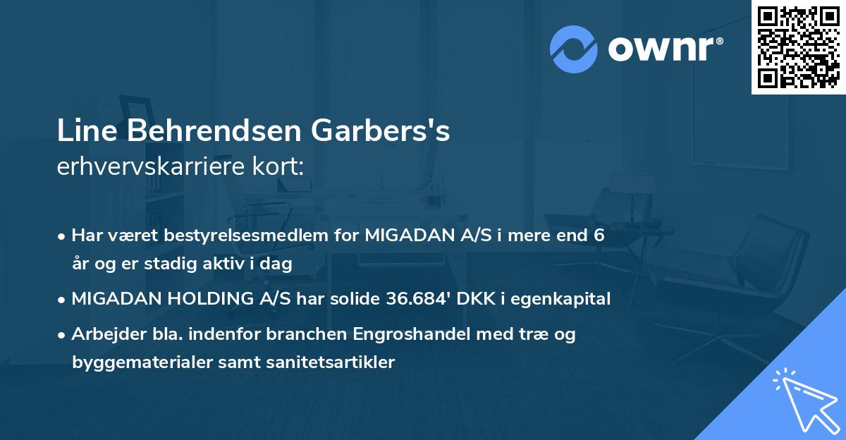 Line Behrendsen Garbers's erhvervskarriere kort