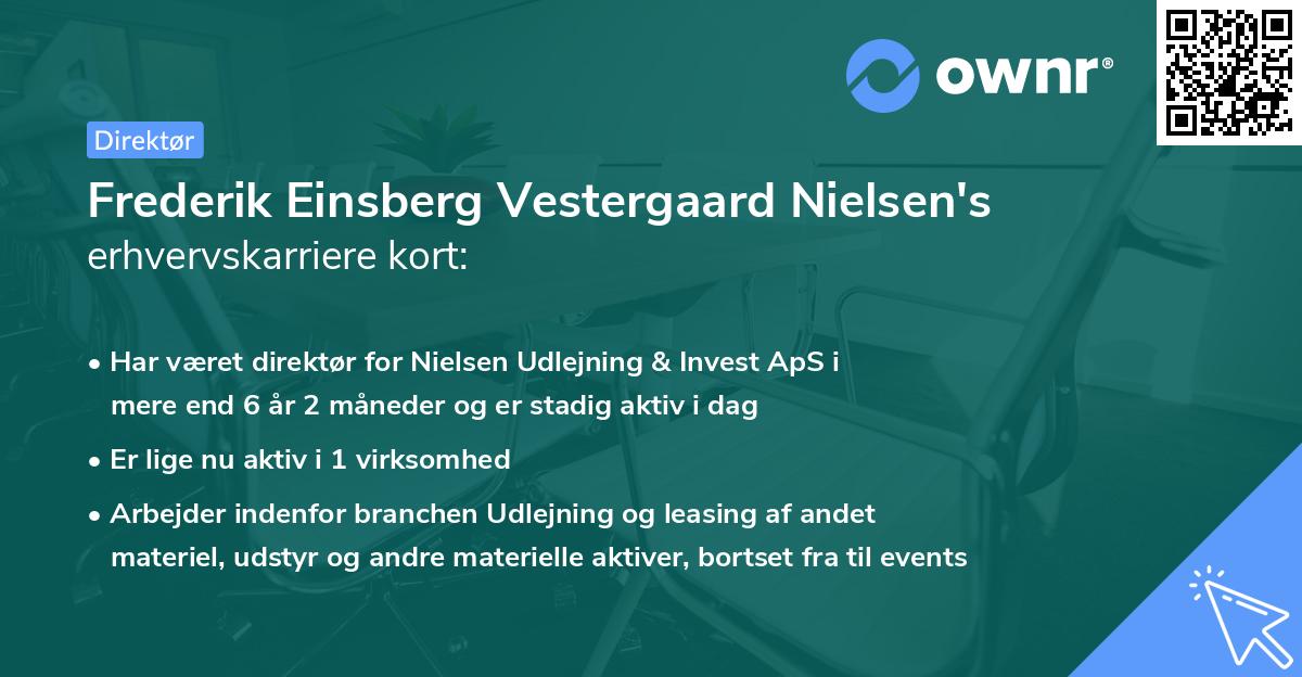 Frederik Einsberg Vestergaard Nielsen's erhvervskarriere kort
