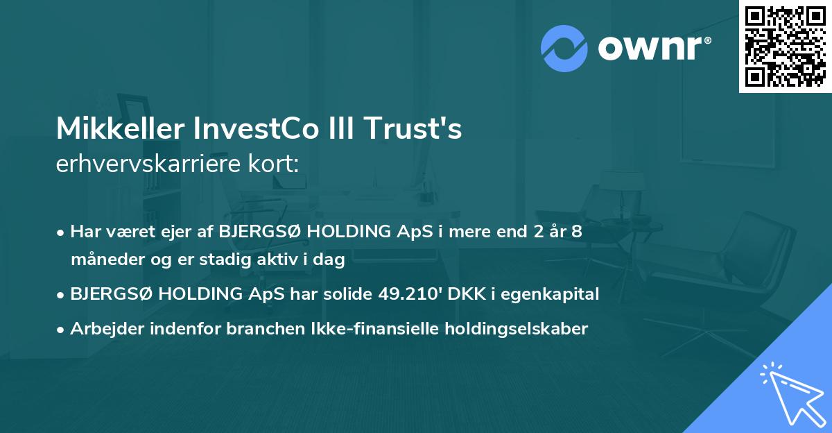 Mikkeller InvestCo III Trust's erhvervskarriere kort