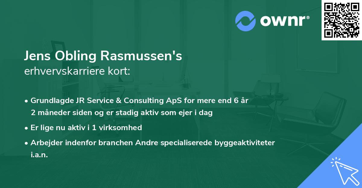 Jens Obling Rasmussen's erhvervskarriere kort