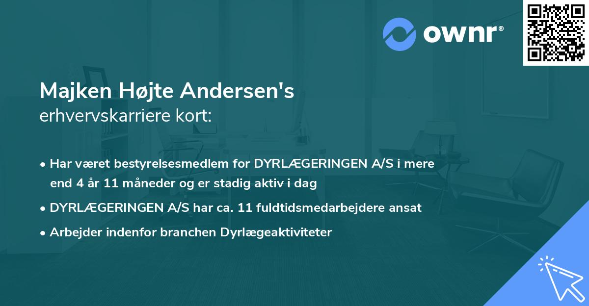 Majken Højte Andersen's erhvervskarriere kort