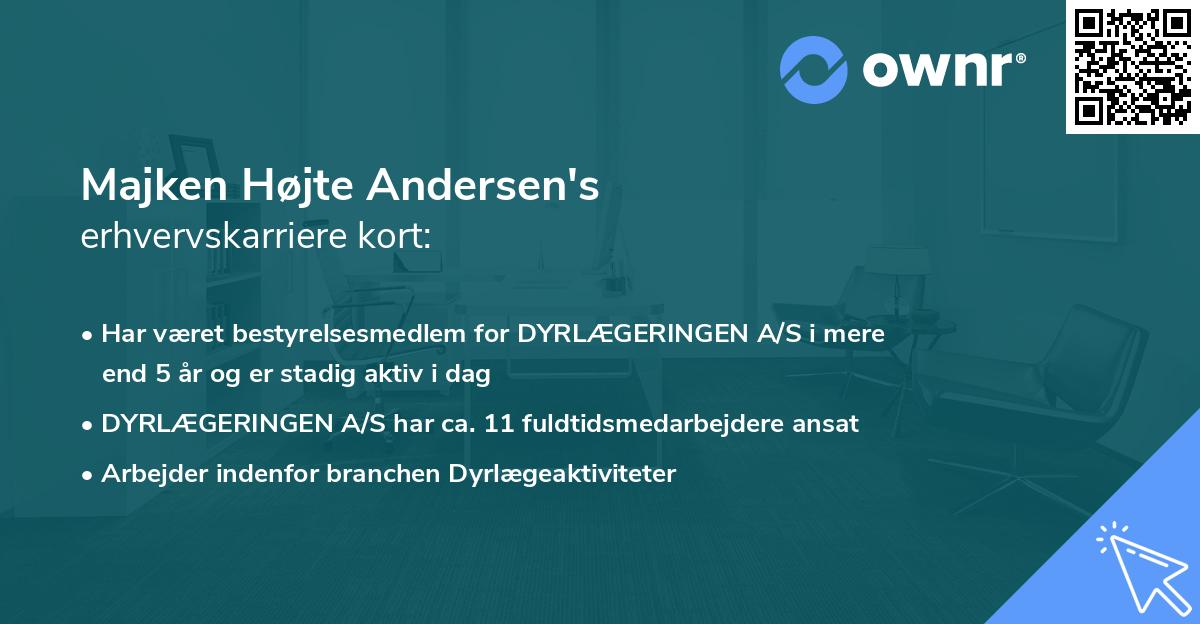 Majken Højte Andersen's erhvervskarriere kort