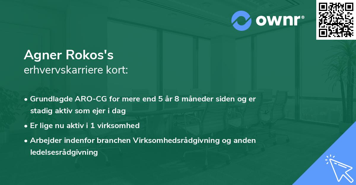 Agner Rokos's erhvervskarriere kort