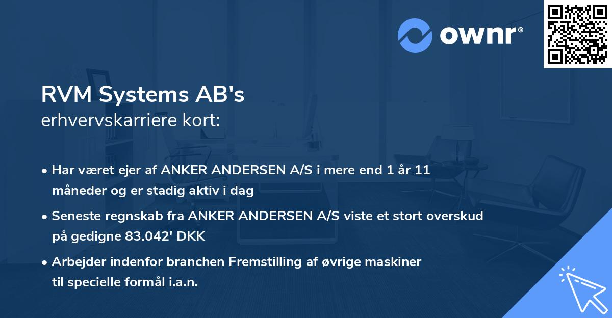 RVM Systems AB's erhvervskarriere kort