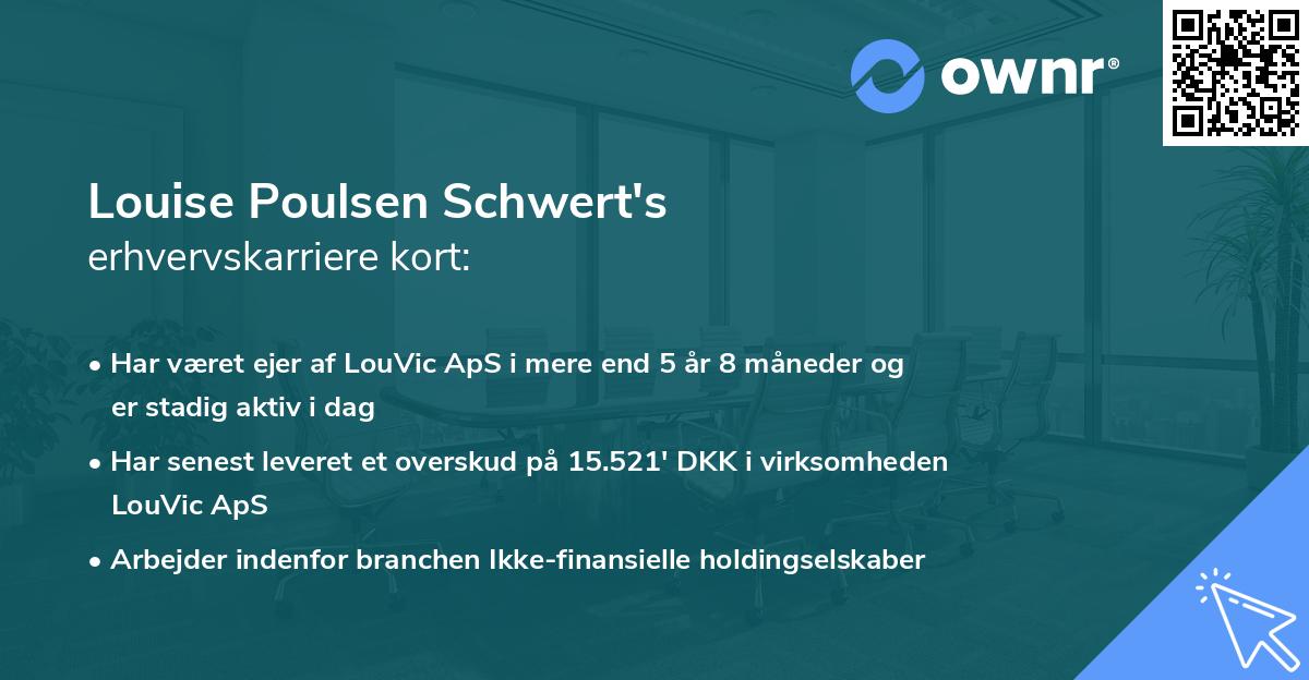 Louise Poulsen Schwert's erhvervskarriere kort