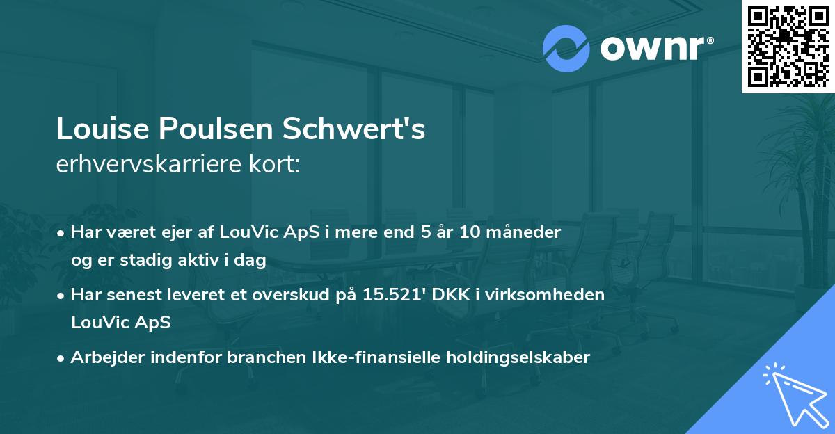 Louise Poulsen Schwert's erhvervskarriere kort