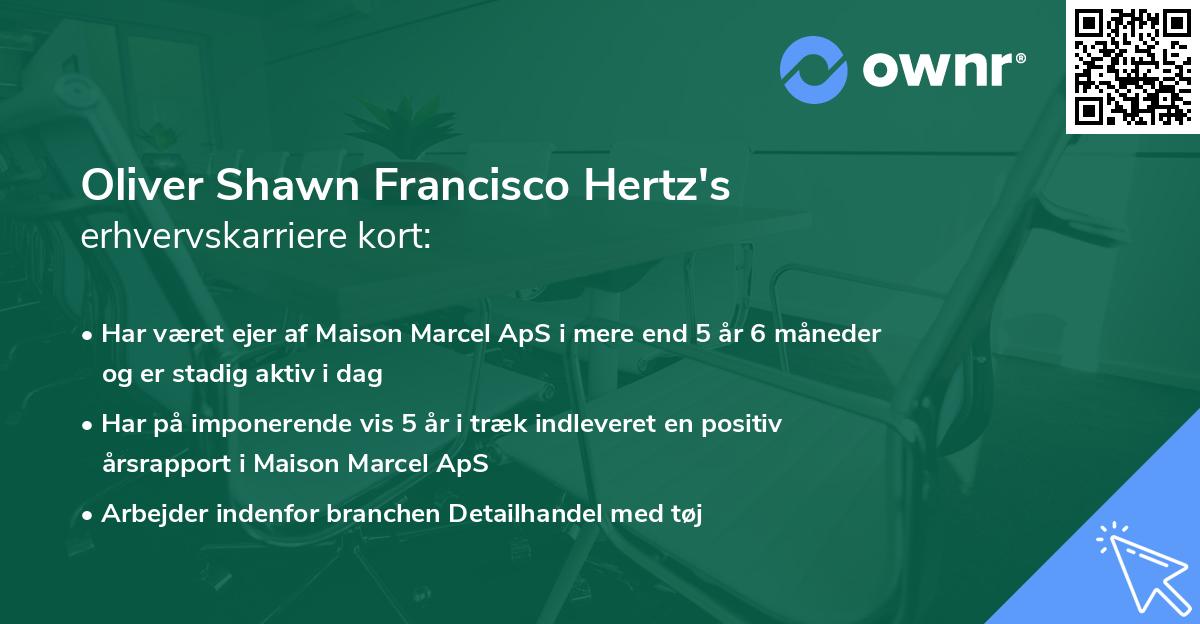 Oliver Shawn Francisco Hertz's erhvervskarriere kort