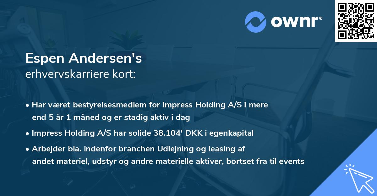 Espen Andersen's erhvervskarriere kort