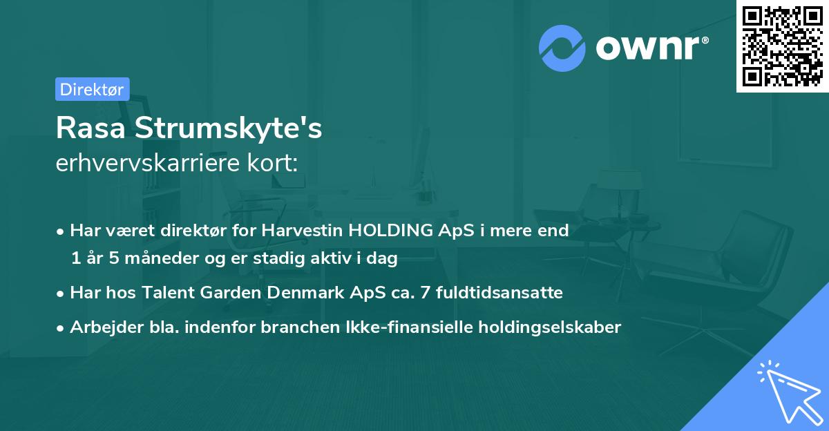 Rasa Strumskyte's erhvervskarriere kort