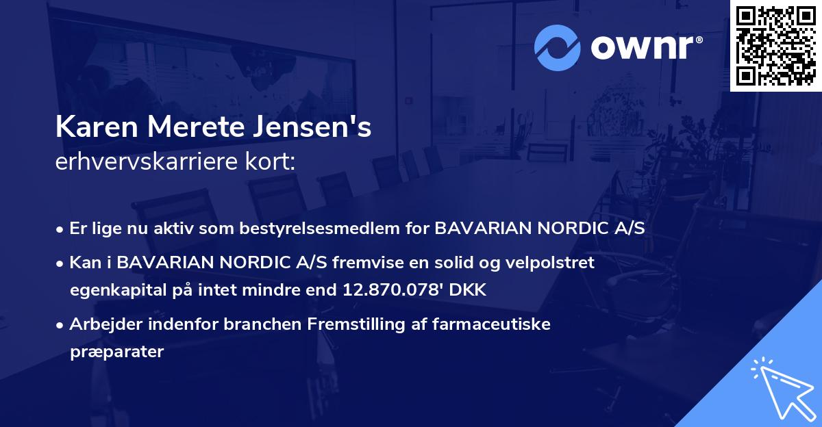 Karen Merete Jensen's erhvervskarriere kort