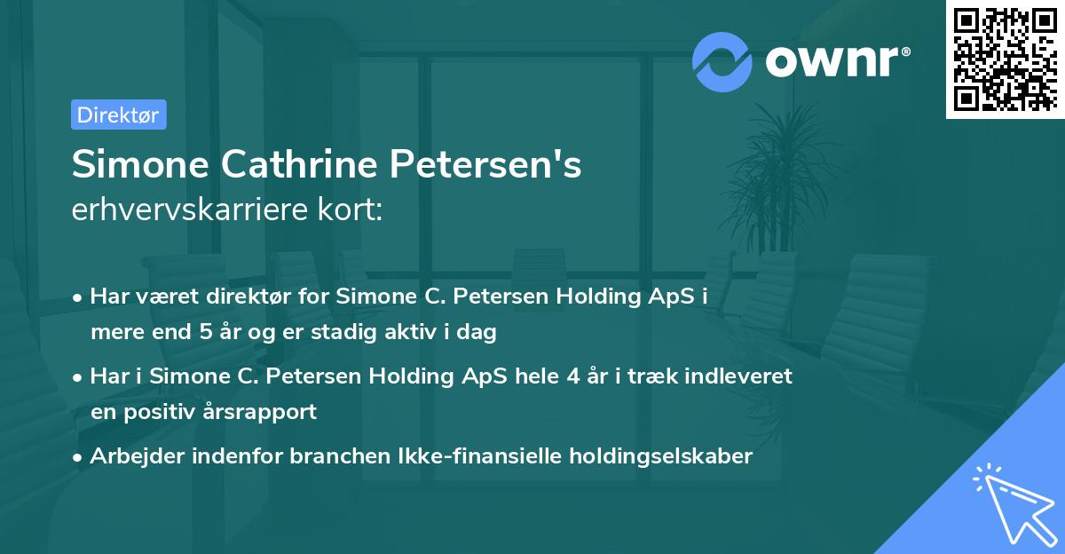 Simone Cathrine Petersen's erhvervskarriere kort