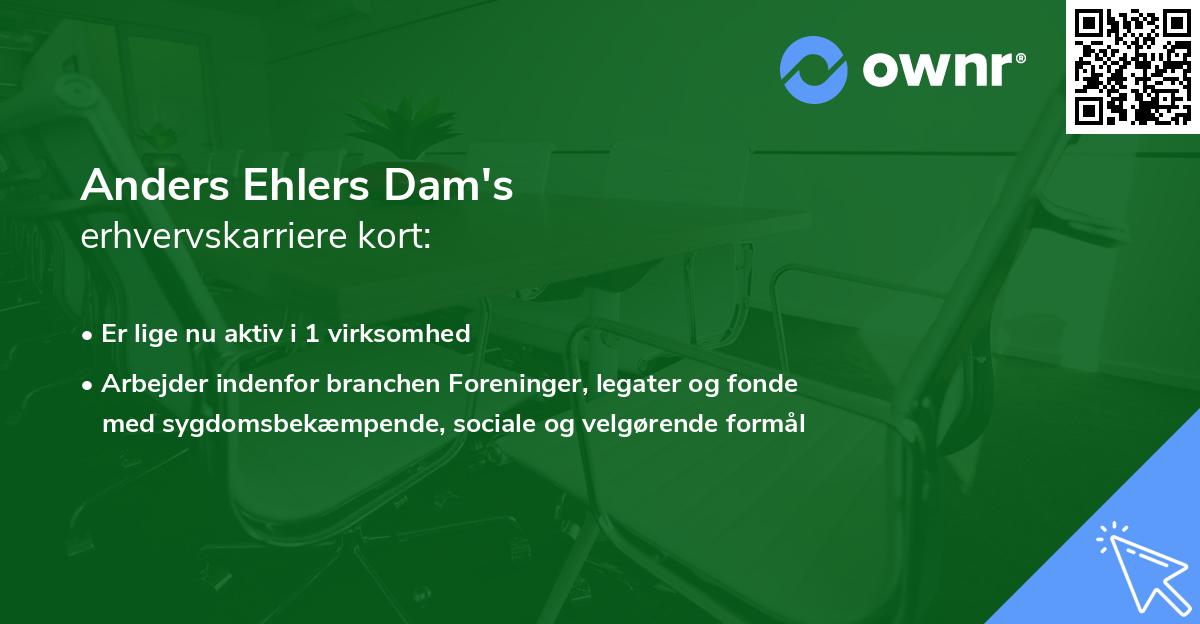 Anders Ehlers Dam's erhvervskarriere kort