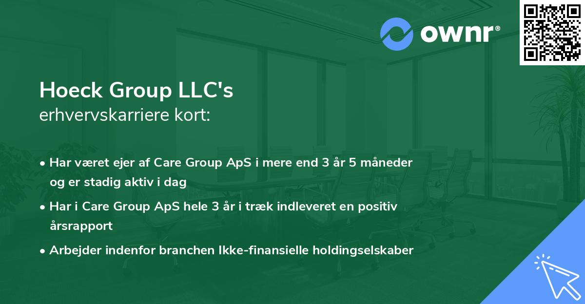 Hoeck Group LLC's erhvervskarriere kort