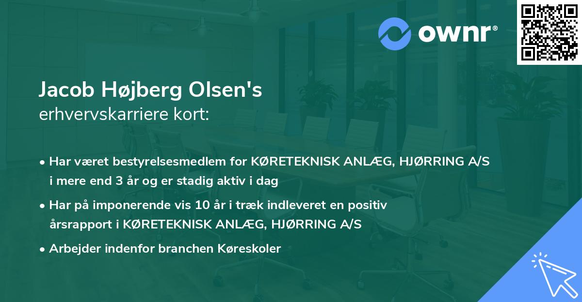 Jacob Højberg Olsen's erhvervskarriere kort