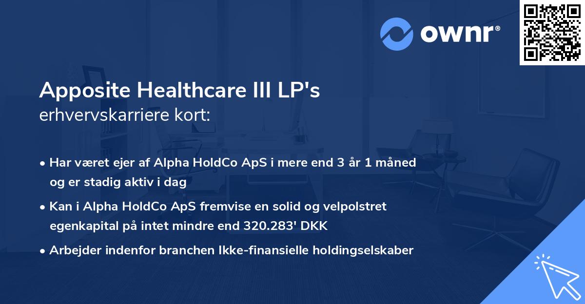 Apposite Healthcare III LP's erhvervskarriere kort