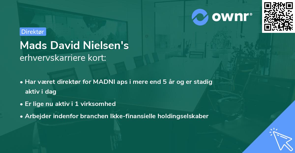 Mads David Nielsen's erhvervskarriere kort