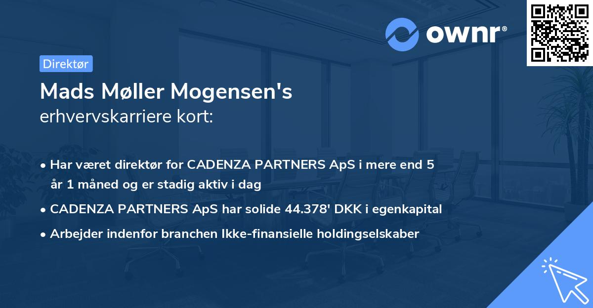 Mads Møller Mogensen's erhvervskarriere kort