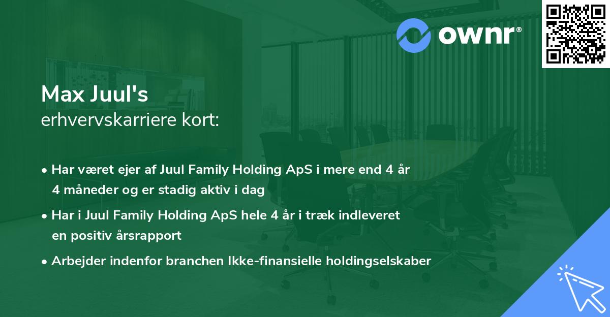 Max Juul's erhvervskarriere kort