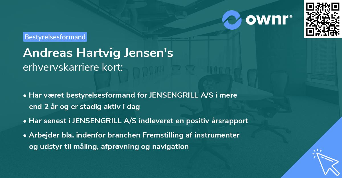Andreas Hartvig Jensen's erhvervskarriere kort