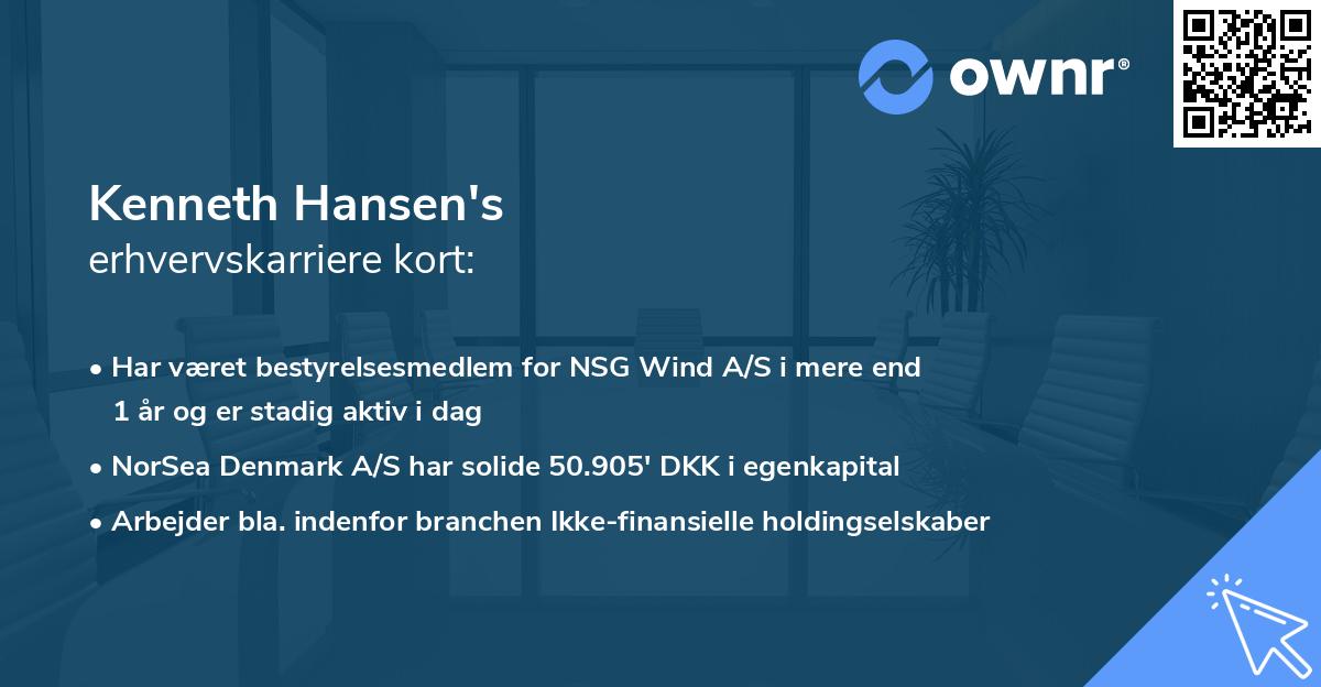 Kenneth Hansen's erhvervskarriere kort