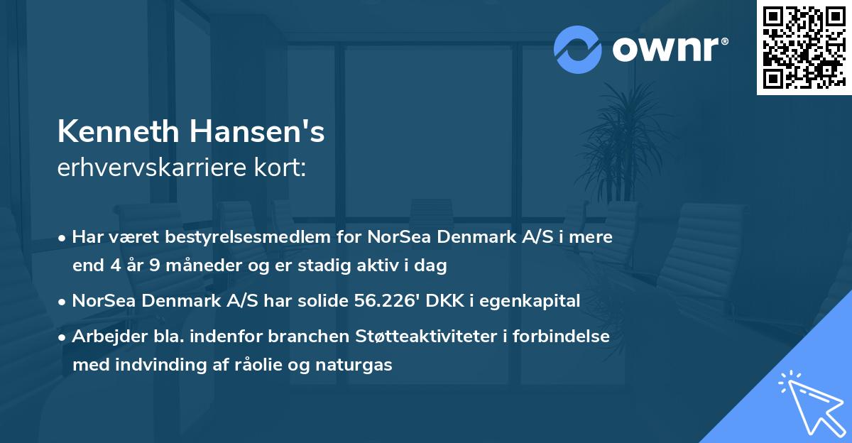 Kenneth Hansen's erhvervskarriere kort