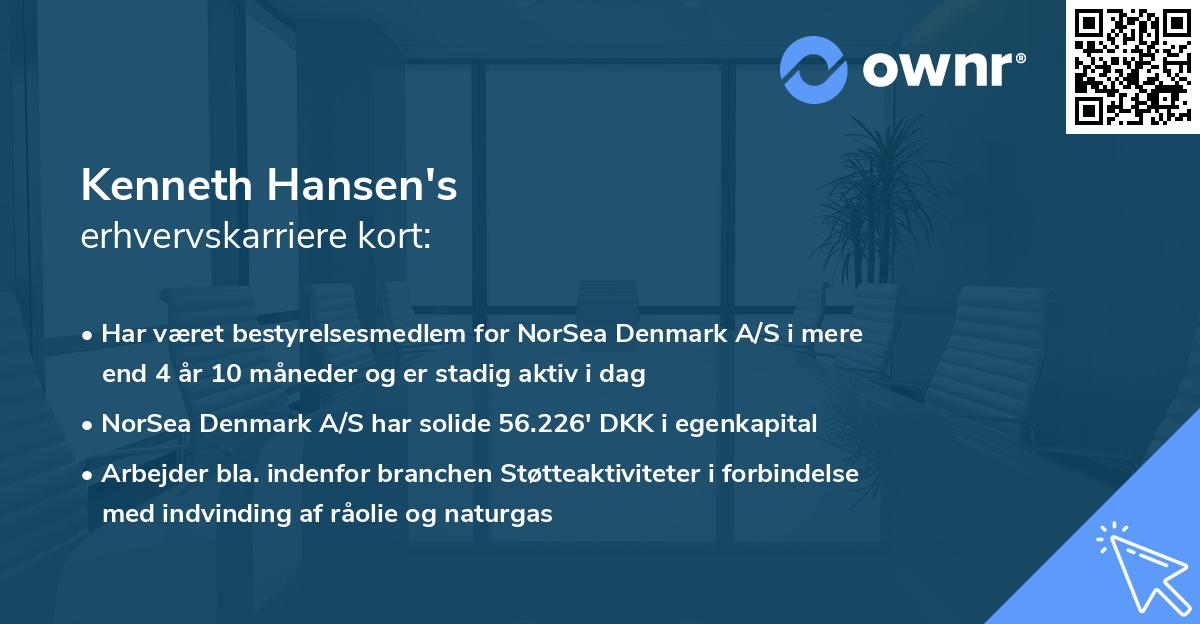 Kenneth Hansen's erhvervskarriere kort