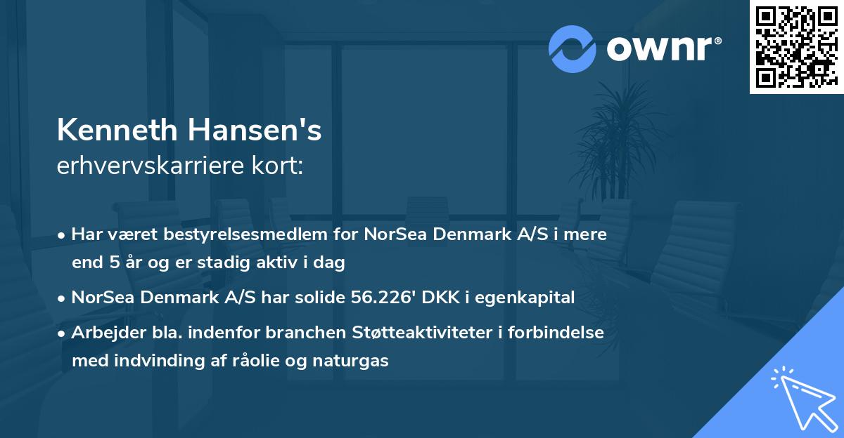 Kenneth Hansen's erhvervskarriere kort