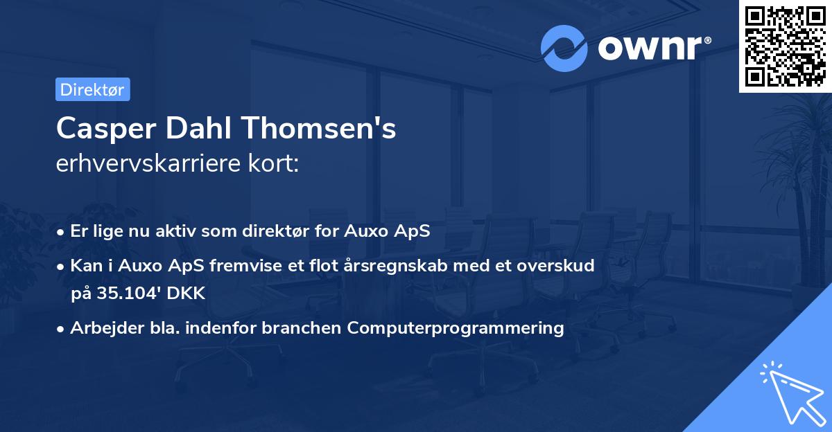 Casper Dahl Thomsen's erhvervskarriere kort