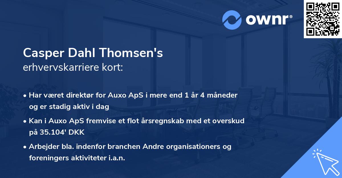 Casper Dahl Thomsen's erhvervskarriere kort