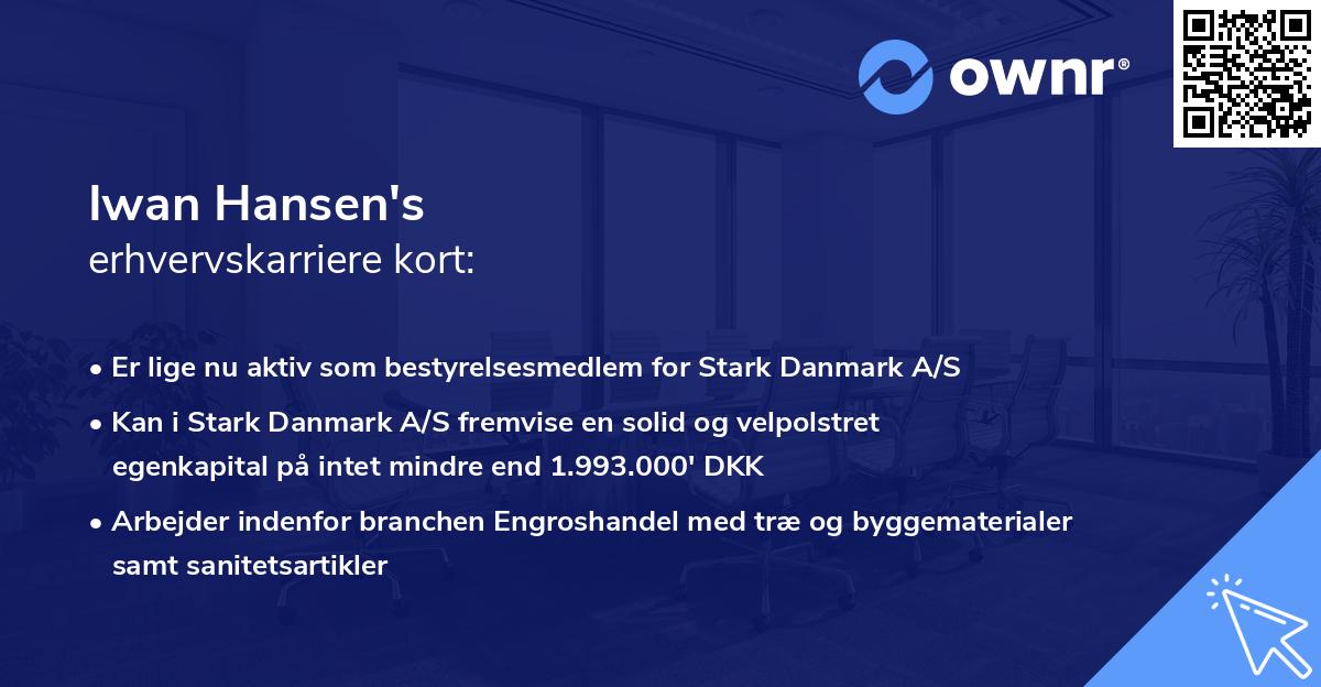 Iwan Hansen's erhvervskarriere kort