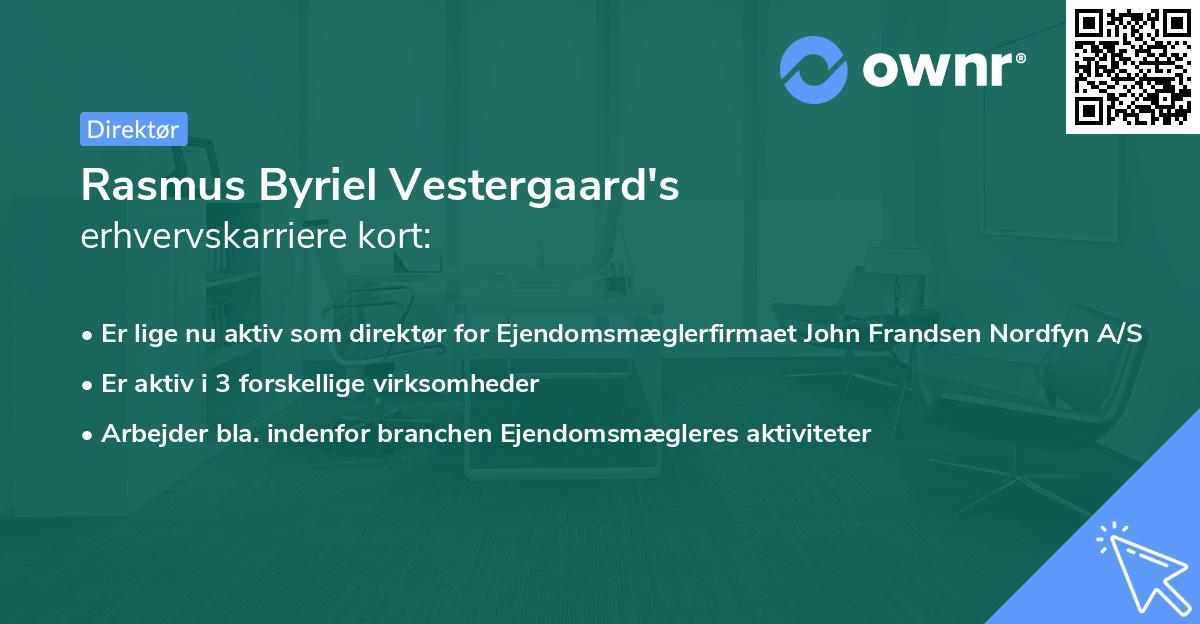 Rasmus Byriel Vestergaard's erhvervskarriere kort