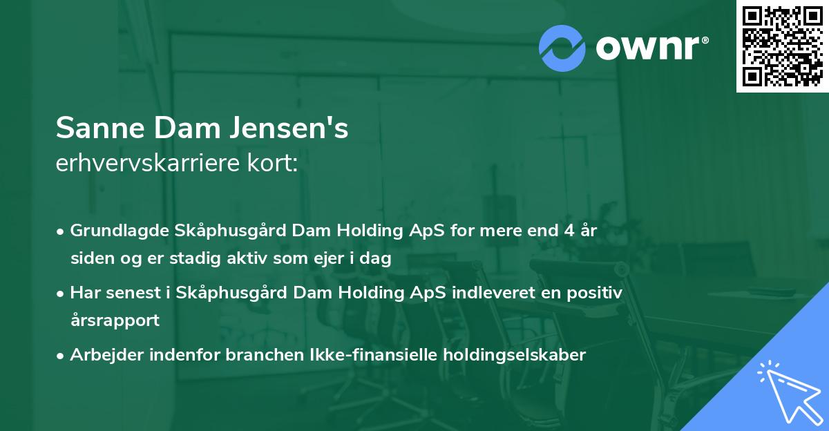 Sanne Dam Jensen's erhvervskarriere kort