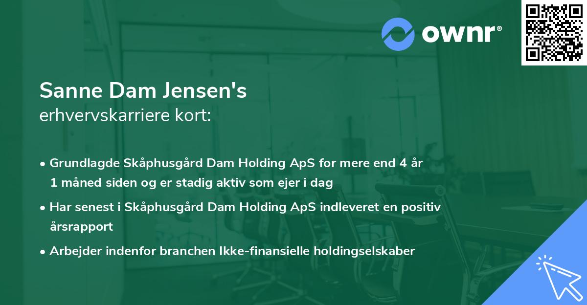 Sanne Dam Jensen's erhvervskarriere kort